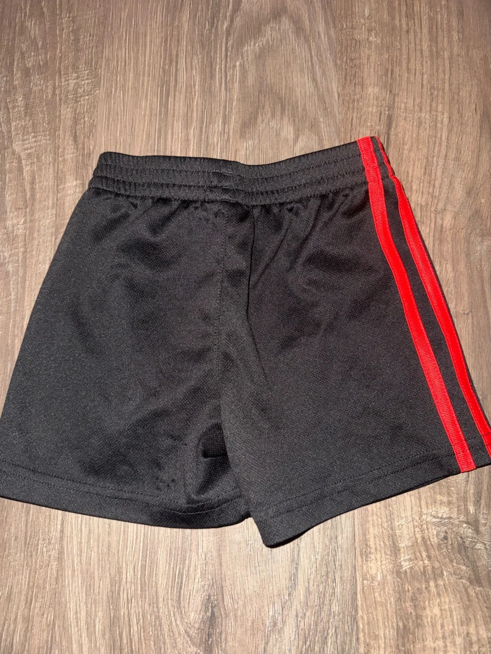 adidas Black Shorts with Red Stripes and Logo - Kids